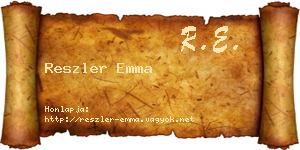 Reszler Emma névjegykártya